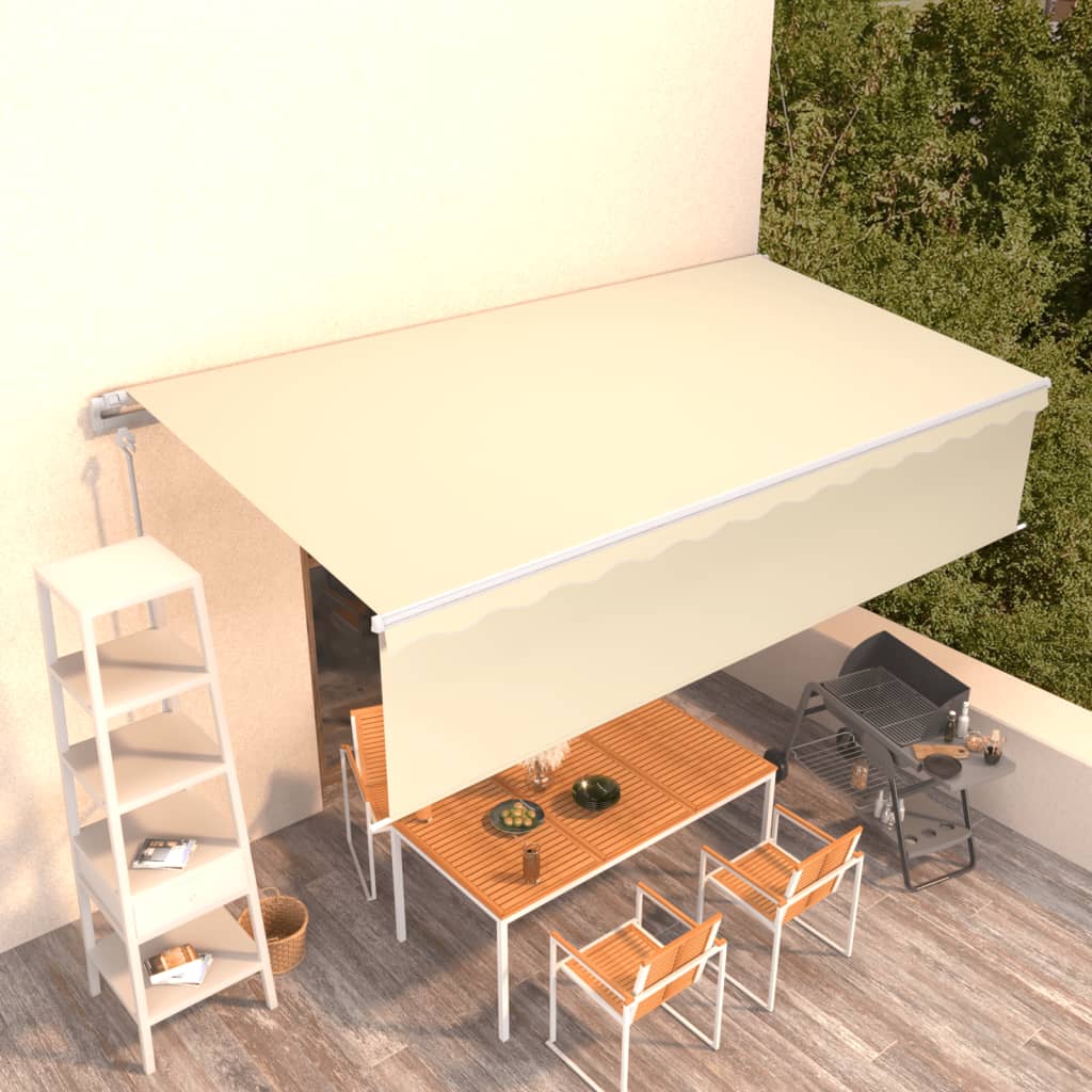 Avtomatsko zložljiva tenda s senčilom 6×3 m krem