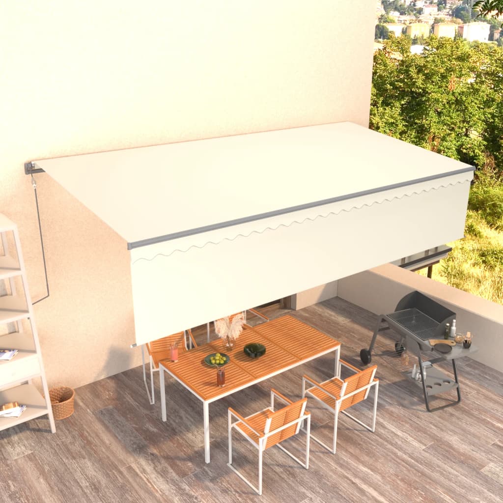 Avtomatsko zložljiva tenda s senčilom 6×3 m krem