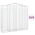 Obokane gabion košare 25kosov 200x50x180/200cm pocinkano železo - Image 2