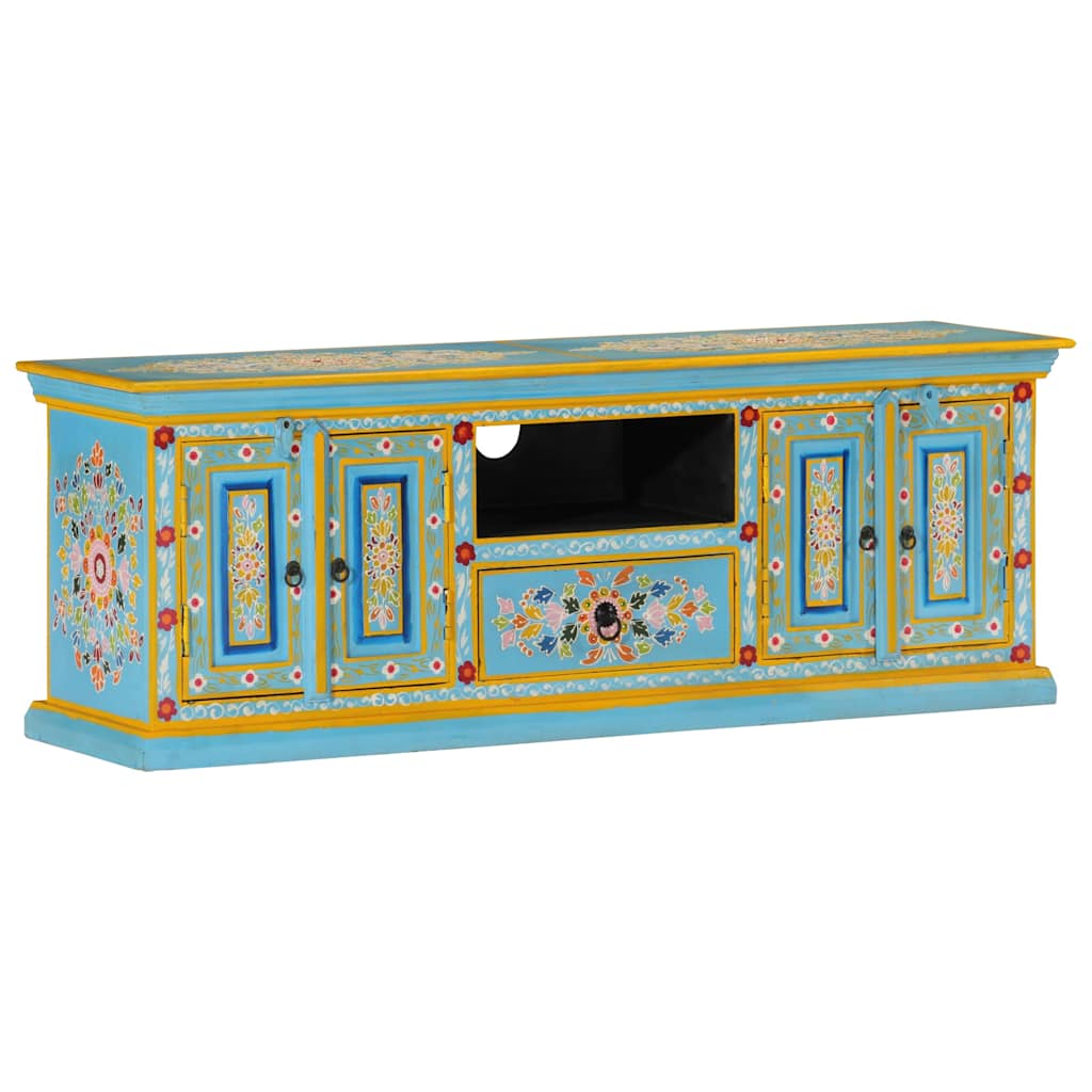 TV omarica modra 110x30x40 cm trden mangov les
