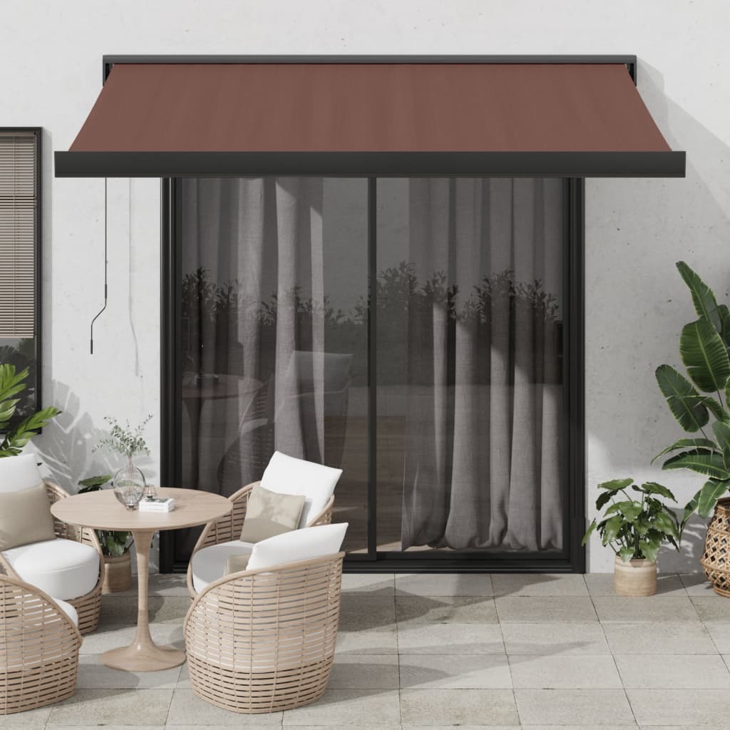 Ročno zložljiva tenda rjava 350×250 cm