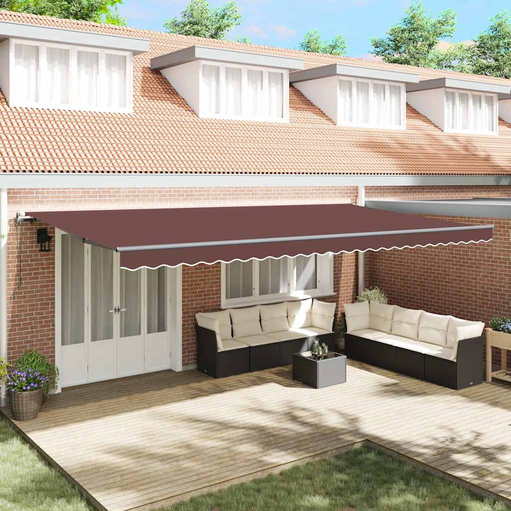 Avtomatsko zložljiva tenda rjava 600×300 cm