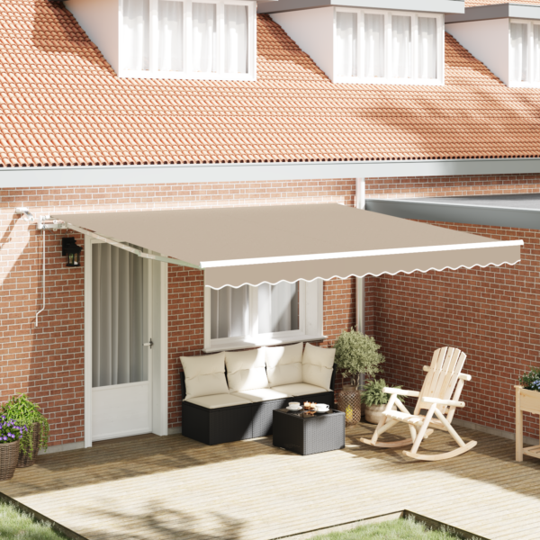 avtomatska retrakibilna tenda z LED Bež 400x300 cm