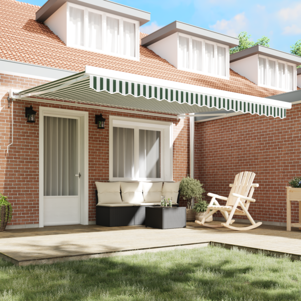 Avtomatska retractabilna tenda Zelena in bela 400x300 cm - Image 3