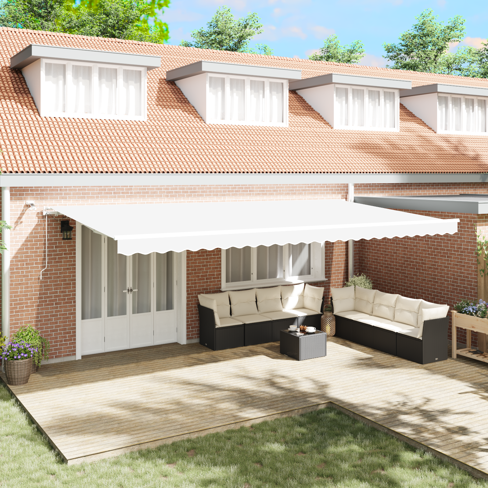 Avtomatska Retraktibilna Tenda z LED Belo 600×350 cm