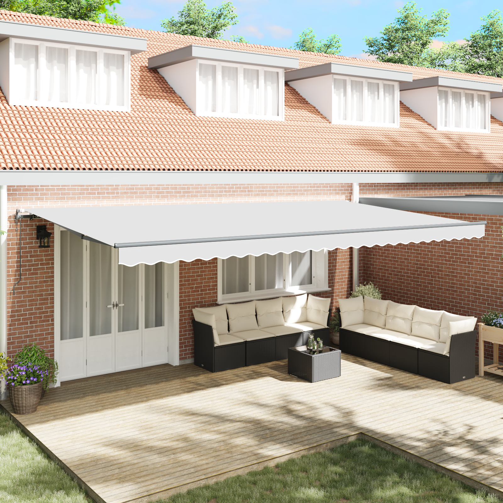 Avtomatska retraktibilna tenda Bela 600×350 cm