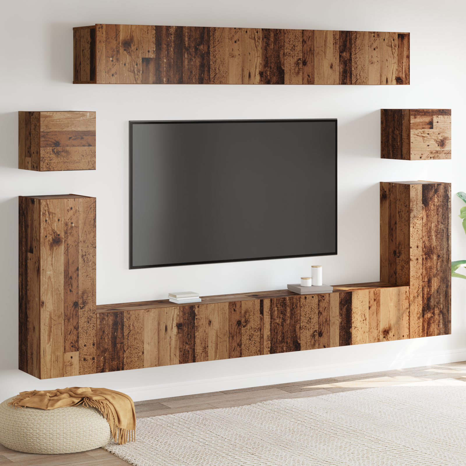Komplet TV omaric 8 pcs Staro les Srednja 30.5 x 30 x 30 cm