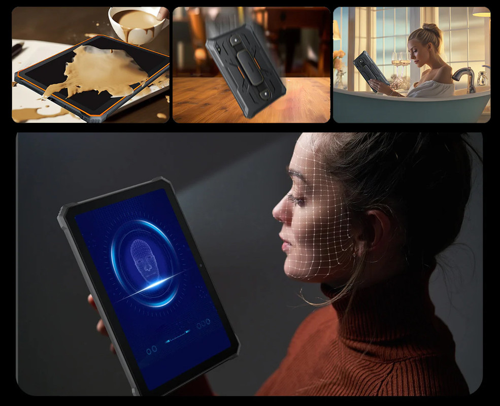 Blackview TAB ACTIVE 8 PRO robusten tablični računalnik, 10.36", 4G-LTE, 8GB+256GB, IPS 2.4K, Android 13, WiFi, Bluetooth, GPS, priložen pas in pisalo, rugged, črn (Onyx Black) - slika 3