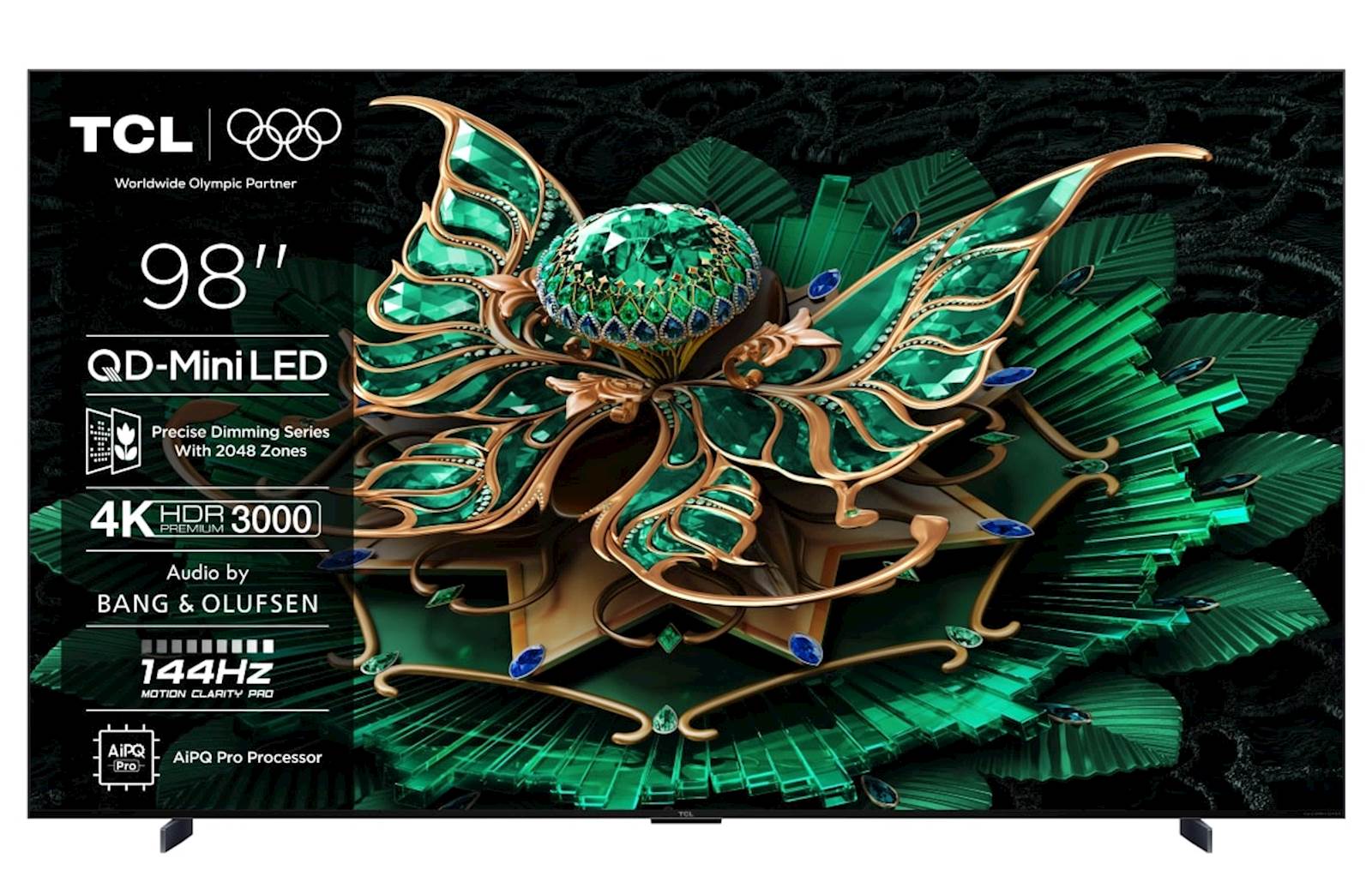 TCL 4K QD-Mini LED HDR PREMIUM 98C71K, Google TV, 144Hz, Ozvočeno z Bang & Olufsen