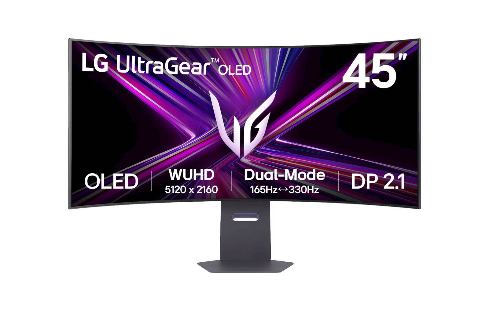 Monitor LG 44,5 OLED 45GX950A-B UltraGear ukrivljen, 5120×2160, 2x HDMI, DP, USB, 165Hz