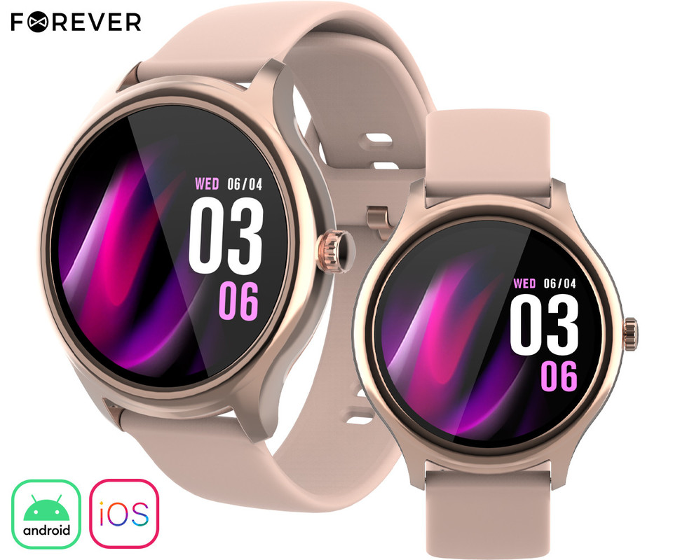 EOL – FOREVER ForeVive 3 SB-340 pametna ura, 1.32″ zaslon, Bluetooth, Android + iOS, baterija, aplikacija, IP68, merjenje aktivnosti, analiza spanca, športni načini, roza zlata (Rose Gold)