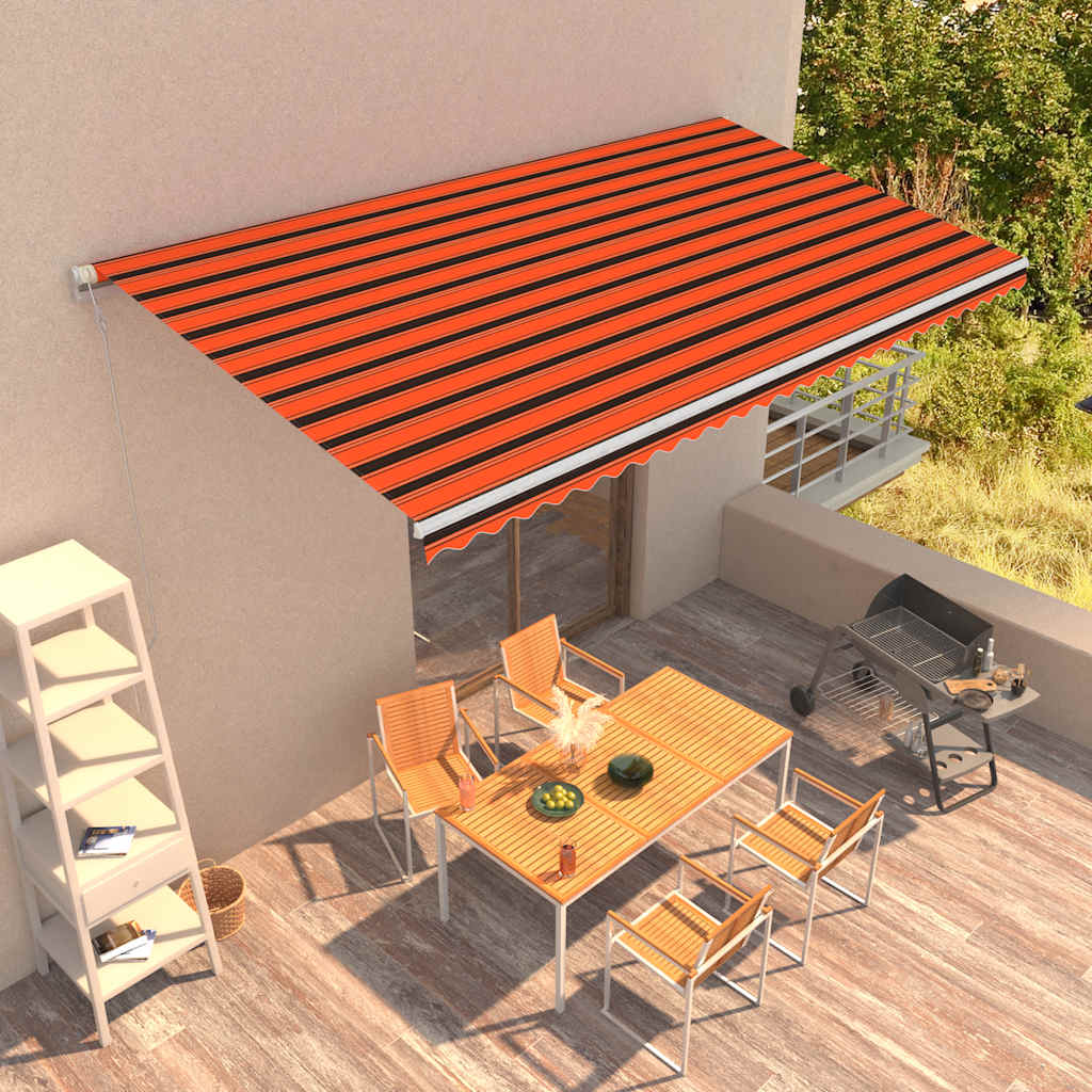 Avtomatsko zložljiva tenda 600×300 cm oranžna in rjava
