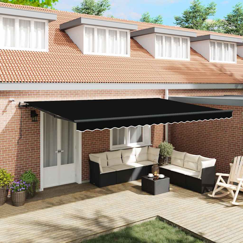 Retraktilna tenda z Črna 500 × 300 cm blago