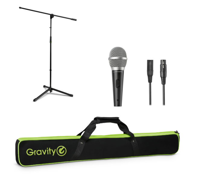 Gravity MS 5311 B stojalo + Mikrofon  ATR1500x + prenosna torba