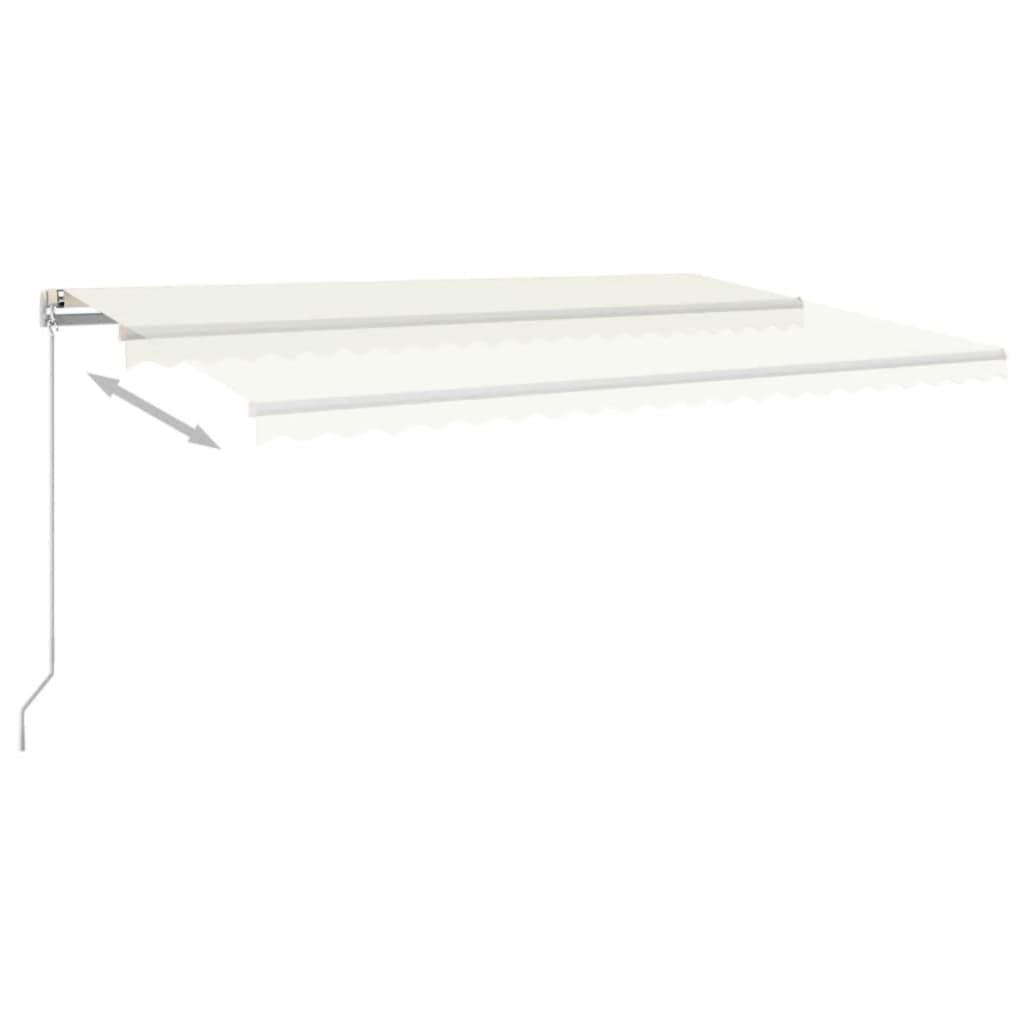 Ročno zložljiva tenda z LED lučmi 500x350 cm krem - slika 3