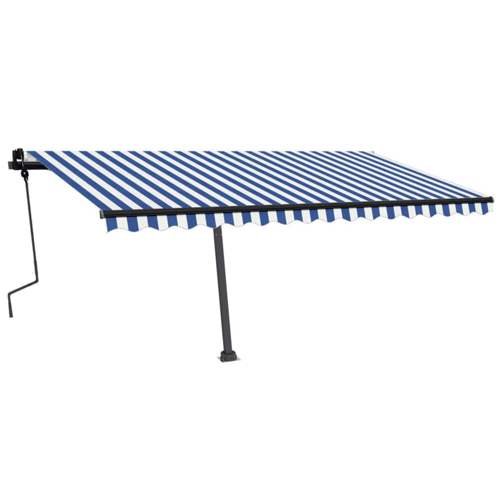 Prostostoječa ročno zložljiva tenda 450x300 cm modra/bela - slika 2