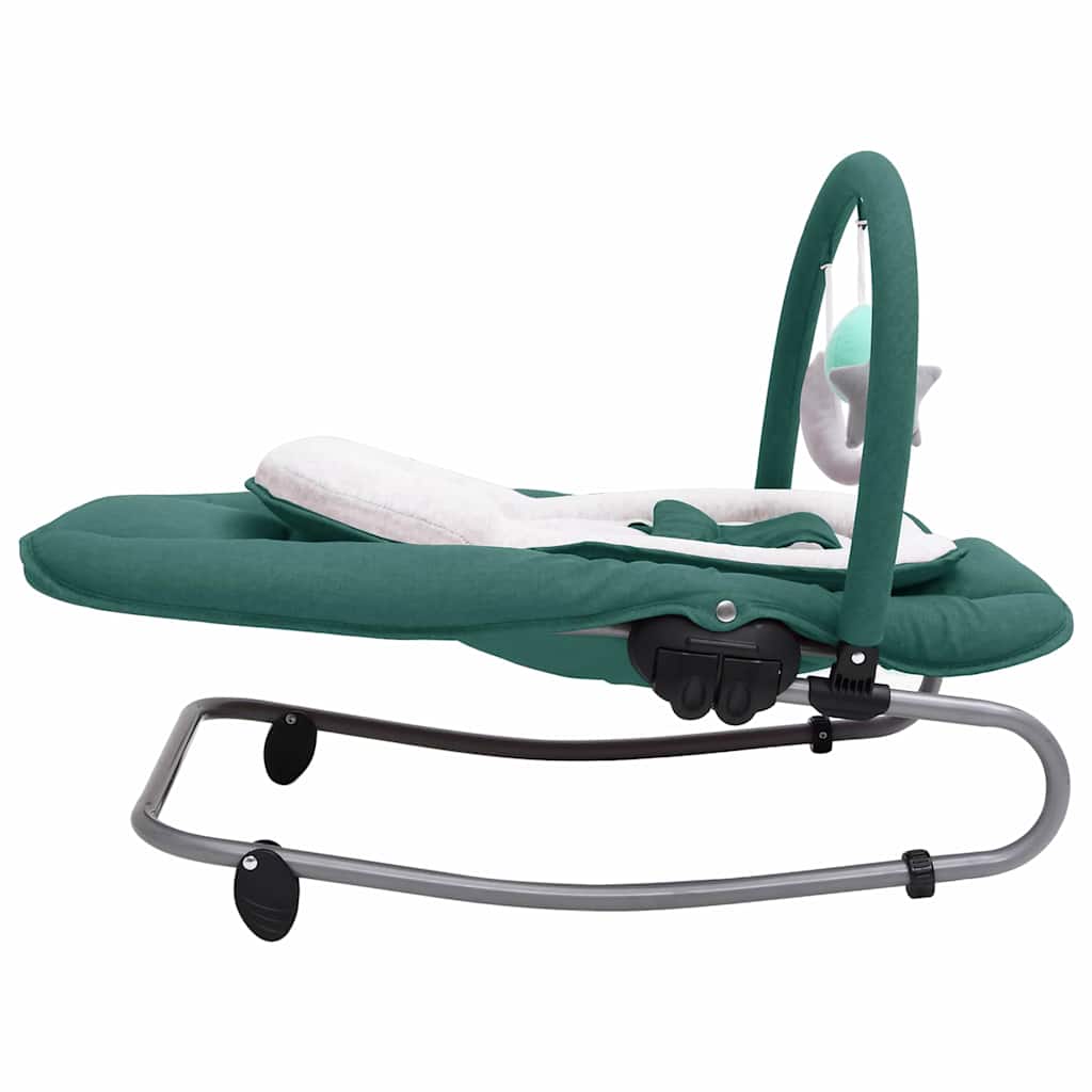 Ležalnik za dojenčke zelen jeklen - slika 3