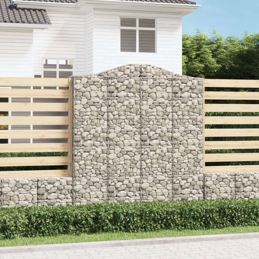 Obokane gabion košare 3 kosi 200x30x220/240 cm pocinkano železo