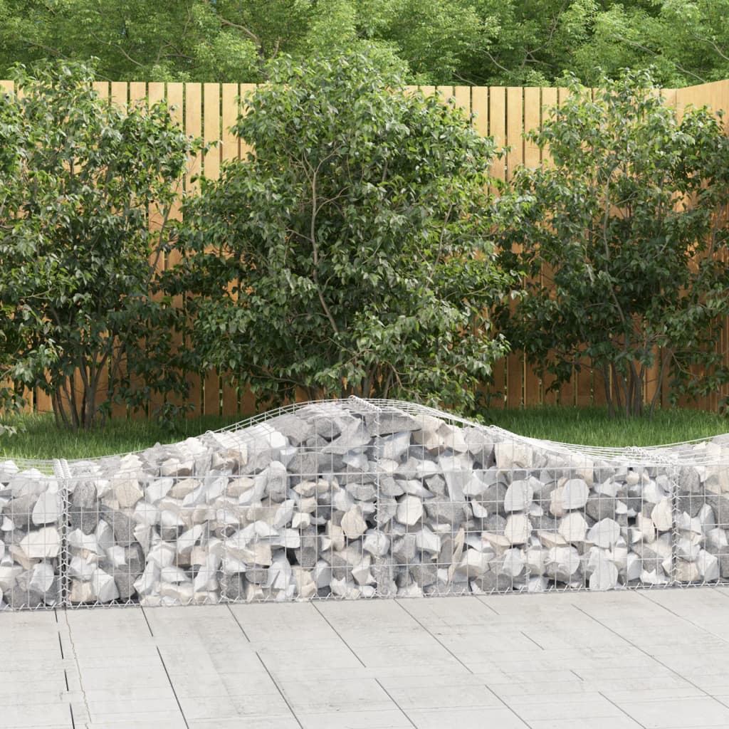 Obokane gabion košare 6 kosov 200x50x40/60 cm pocinkano železo