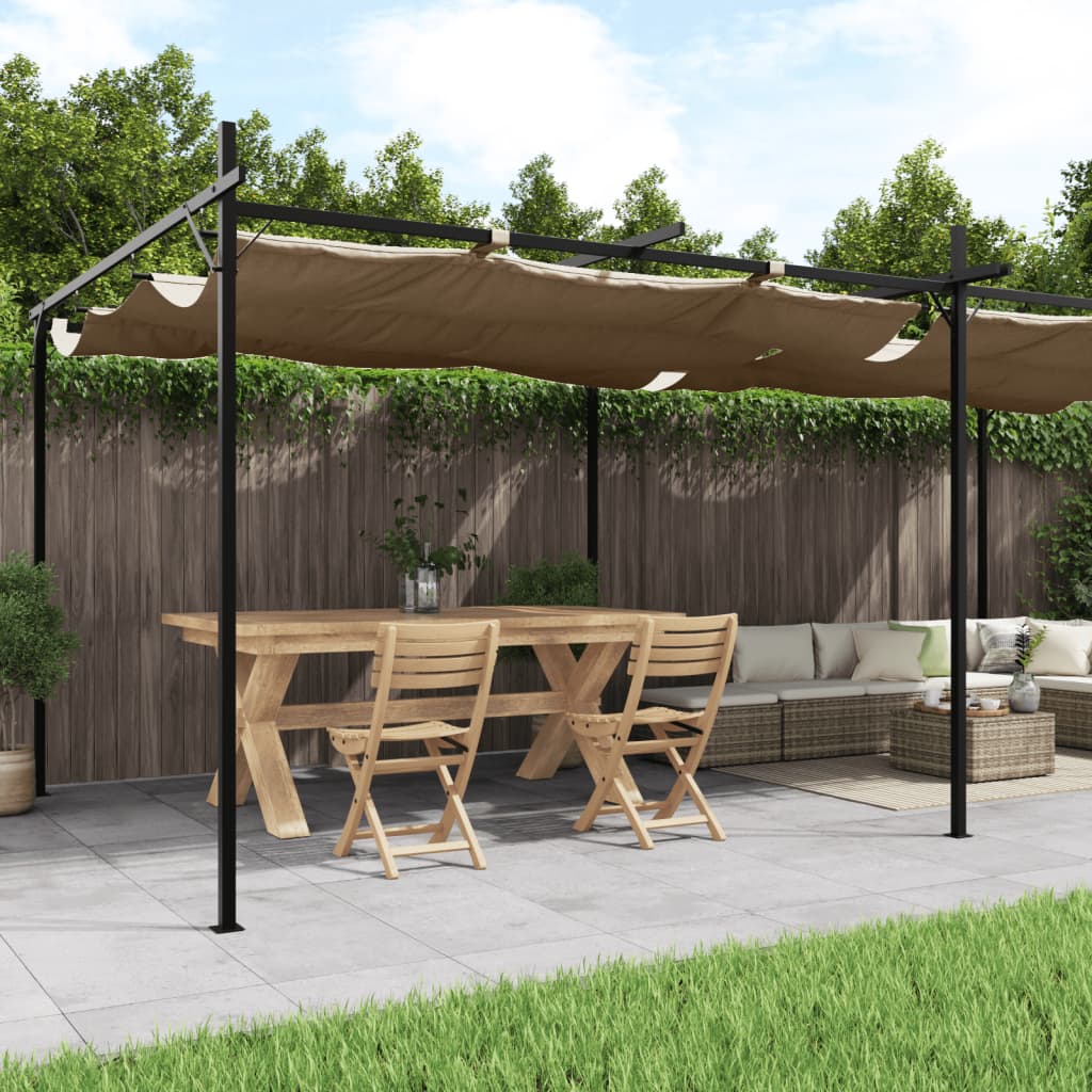 Pergola s pomično streho taupe 589x292x230 cm