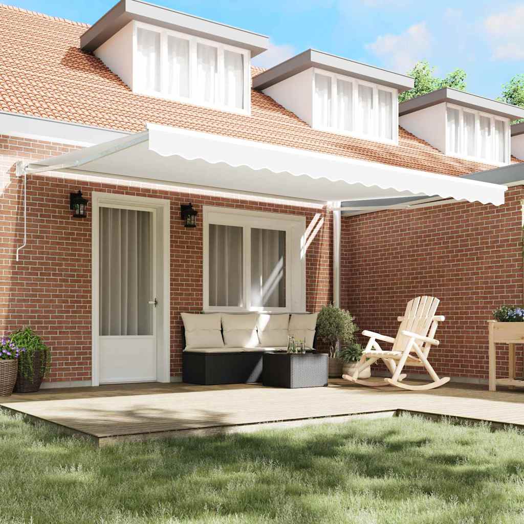 Senčnik Bela 4,5 × 3 m Poliester in kovina - slika 3